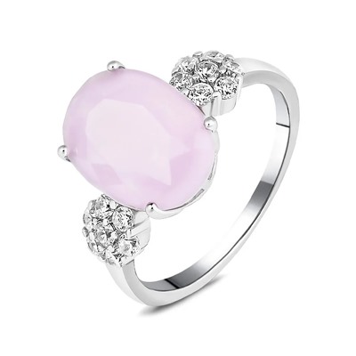 Кольцо, розовый кварц, МЦВ057