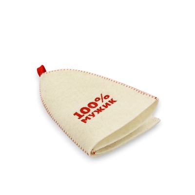 Шапка для бани и сауны «100% мужик», полиэфир 70%, шерсть 30%