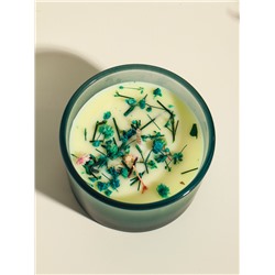 Ароматическая свеча в стакане Aroma botanical, сухоцветы зелень, роза, 7.5×7.5×5 см