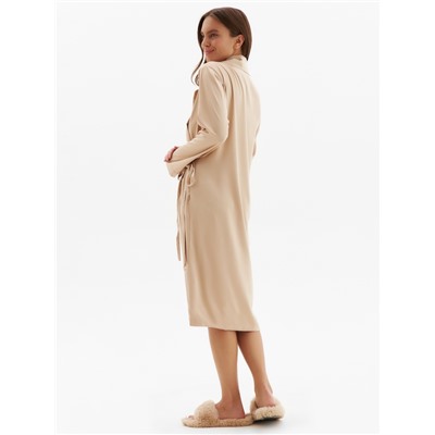 Халат домашний женский с запахом MINAKU: Home collection, бежевый, размер 48