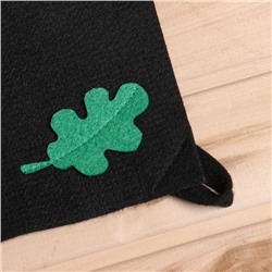 Коврик - сидушка для бани и сауны с аппликацией «Дубовый лист», 50×40 см, полиэфир, чёрный