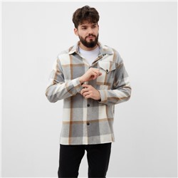 Рубашка мужская в клетку MIST, размер 48, серый