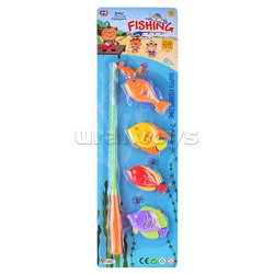 Набор рыбалка "Рыбки" 1 удочка, 6 рыбок, на листе