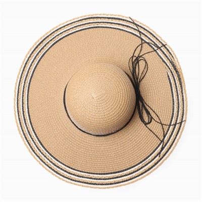Шляпа женская с широкими полями MINAKU, светло-коричневая, размер 58