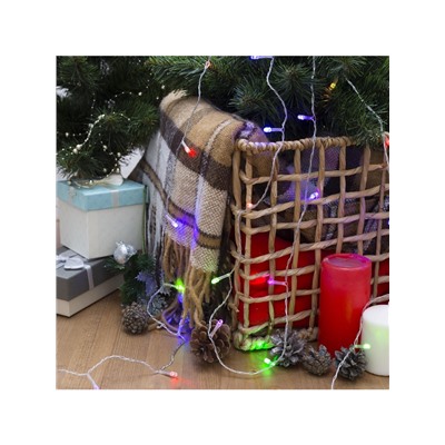 Гирлянда «Нить» 2.5 м, IP20, прозрачная нить, 25 LED, свечение RG/RB, мигание, 220 В