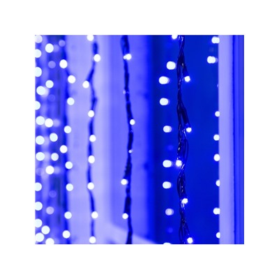 Гирлянда «Водопад» 2×1.5 м, IP44, тёмная нить, 400 LED, свечение синее, 8 режимов, 220 В