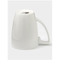 Набор кружек BellaTenero, 300 мл, 4 шт., на бамбуковой подставке, фарфор, белый