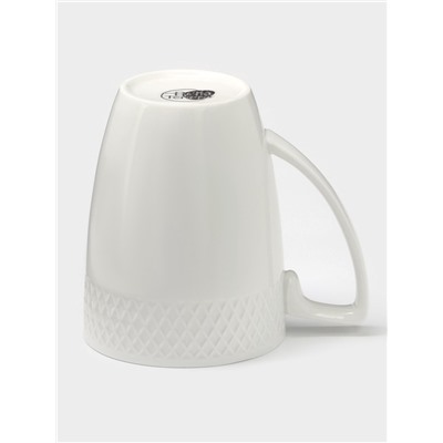 Набор кружек BellaTenero, 300 мл, 4 шт., на бамбуковой подставке, фарфор, белый