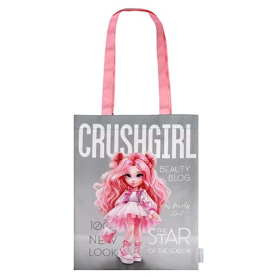 Сумка-шоппер на молнии 29x36 см "КРАСОТКА" 69074 полиэстер, сублимационная печать, 1 отд Феникс