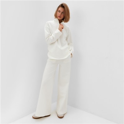 Костюм женский (джемпер, брюки) MINAKU: Casual Collection, размер 50, цвет экрю