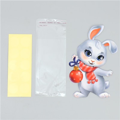 Пакет под сладости новогодний «Зайка», 11×6 см