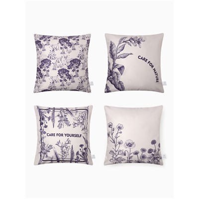 Набор наволочек декоративных «Этель» Nature, 4 шт., 40×40 см, велюр