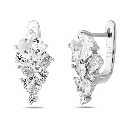 Серьги, куб.циркон., BY-5866