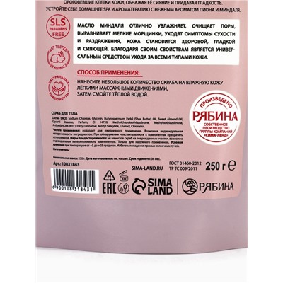 Скраб для тела соляной «Пион» с маслом миндаля, 250 г TROPIC BAR