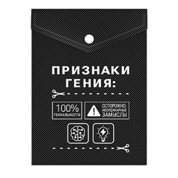 Папка с кнопкой 158х114 мм 180мкм 72386 "ФРАЗЫ С ХАРАКТЕРОМ" Феникс