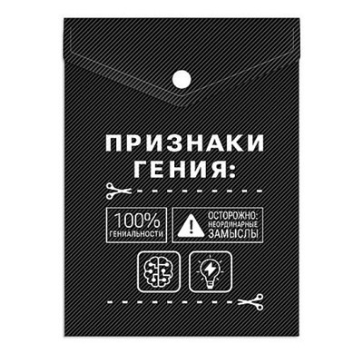 Папка с кнопкой 158х114 мм 180мкм 72386 "ФРАЗЫ С ХАРАКТЕРОМ" Феникс