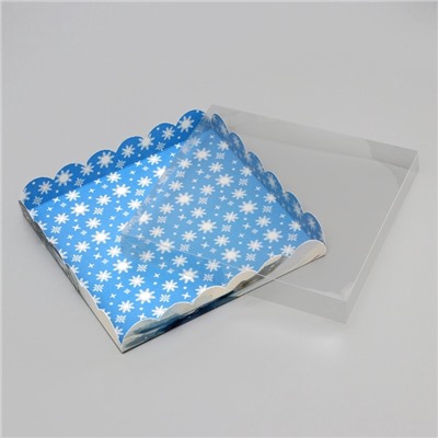 Коробка для печенья, кондитерская новогодняя упаковка «Снеговик», 21×21×3 см