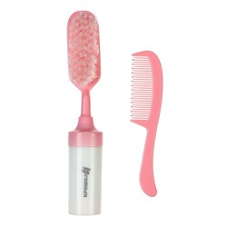 Расчёска детская, щётка для волос в наборе с погремушкой Крошка Я «Малыш», 2 шт., розовый, МИКС