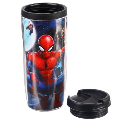 Термостакан детский со вставкой, 350 мл «Супер-мен», Человек-паук