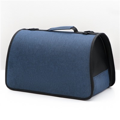 Сумка - переноска, 43×24×28 см, с органайзером и иллюминатором, синяя