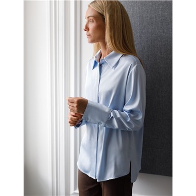 Блузка из сатина с эластаном