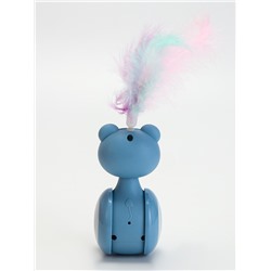 Игрушка-неваляшка с пером под лакомство, 11×6 см, Микс цветов