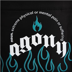 Сумка молодёжная на длинном ремне Agony, 20×15×3 см, отдел на молнии, чёрная
