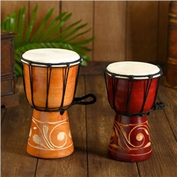 Сувенирный музыкальный инструмент «Барабан Джембе», 11.5×11.5×20 см, МИКС