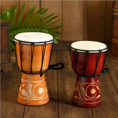 Сувенирный музыкальный инструмент «Барабан Джембе», 11.5×11.5×20 см, МИКС