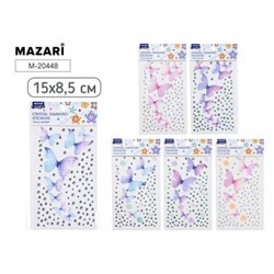 Наклейки-стразы пластиковые 15х8,5 см, 6 дизайнов M-20448 Mazari