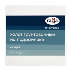 Холст на подрамнике "Студия" 6х6 см, 100% хлопок, 280г/м2, мелкое зерно 28010606 Гамма