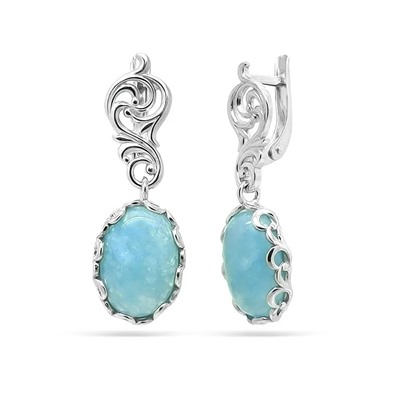 Серьги из серебра аквамарин, СПН4046