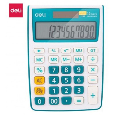 Калькулятор 12 разрядов E1238/BLUE 104,5х27,4х145,1 мм синий (1189226) Deli