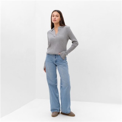 Джемпер с V-горловиной женский MIST, размер 40-42, серый