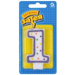 Свеча-цифра  для торта "1"  7,6см 1502-0137 Веселая Затея