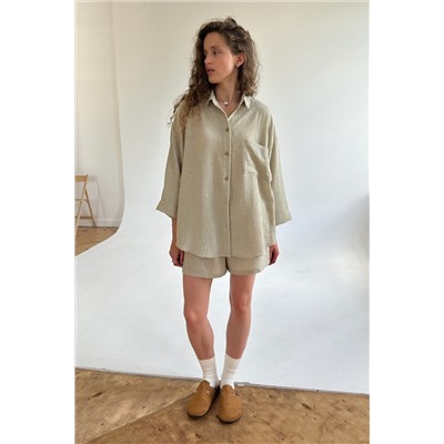 Костюм женский  SET019/33/Оливковый, белый