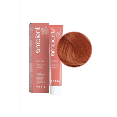 TEFIA Ambient 8.43 Перманентная крем-краска для волос / Светлый блондин медно-золотистый, 60 мл KRISTALLER, 1112404