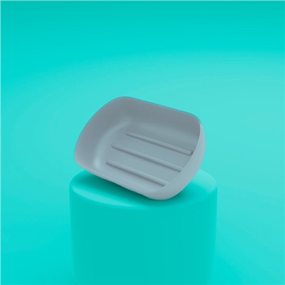 Набор аксессуаров для ванной комнаты «Тринити», 6 предметов (мыльница, дозатор для мыла, два стакана, ёрш, ведро), цвет серый