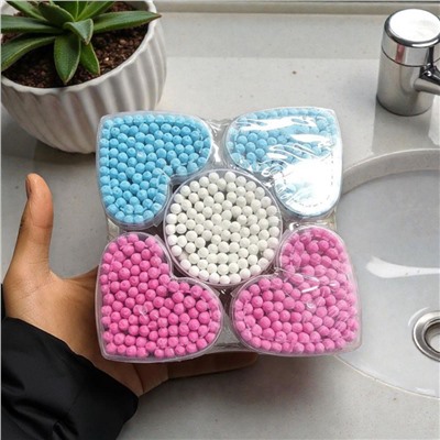 Ватные палочки бамбук, ЭКО продукт, набор 5 упаковок разные цвета