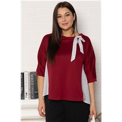 Блуза Федерика (бордово-белая) Б14997-18М