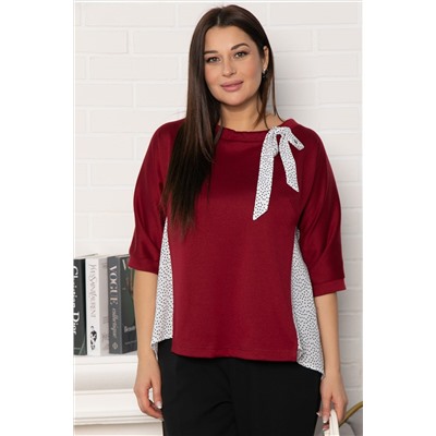 Блуза Федерика (бордово-белая) Б14997-18М