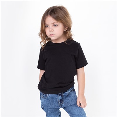 Футболка детская, чёрная, рост 140 см