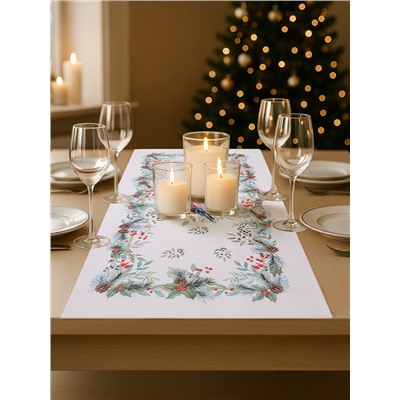Дорожка новогодняя на стол «Этель» Christmas bells 30×70±5 см, 100% хл, саржа 190 г/м²