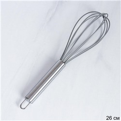 Венчик 26 см силиконовый,ручка металл "Грей" / WRF-110 /уп 240/ 0,035/ 26х12х6