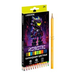 Карандаши цветные 24цв, "Robotic" 2М, диаметр грифеля 2,8 мм, шестигранные