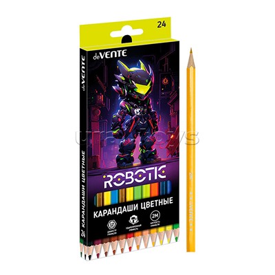 Карандаши цветные 24цв, "Robotic" 2М, диаметр грифеля 2,8 мм, шестигранные
