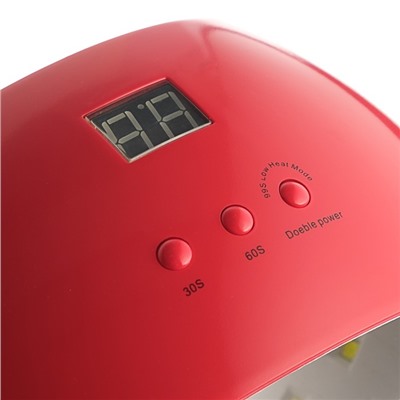 Лампа для маникюра Luazon LUF-22, LED, 21 диод, 48 Вт, таймер, 220 В, красная