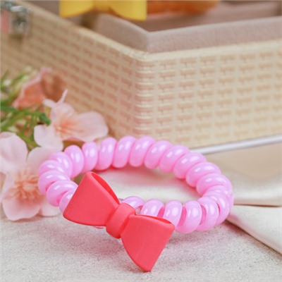 Резинка-пружинка для волос 5 см / QQ67-8 /уп 100/бантик