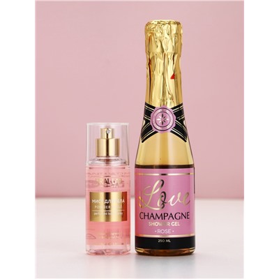 Подарочный набор «Любовь», гель для душа шампанское и мист для тела, Чистое Счастье