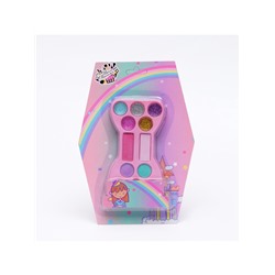 Подарочный набор косметики для девочек: тени для век, блеск для губ, румяна, МИКС